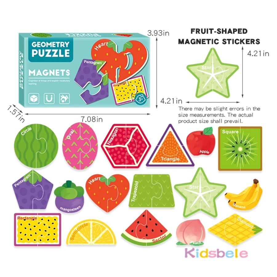 Puzzle magnético infantil con letras números y animales para nevera