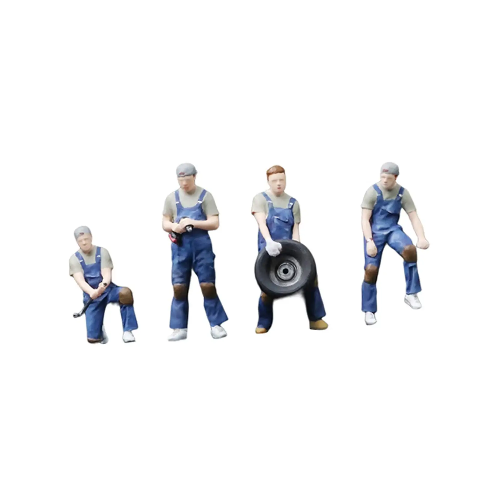 1/64 Miniature People Figures Garage Scenes for DIY Projects Miniature Scene