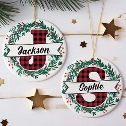 Adorno de Navidad personalizado con nombre, regalo de recuerdo infantil, accesorios de fotografía para bebé