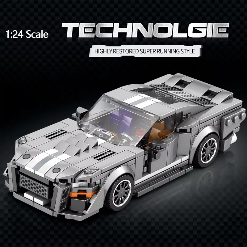 Bloques de construcción de automóviles deportivos para niños, 476 Uds., serie de vehículos clásicos de velocidad urbana, modelo a escala 1:24, juguetes DIY para vacaciones, regalos - imagen 5