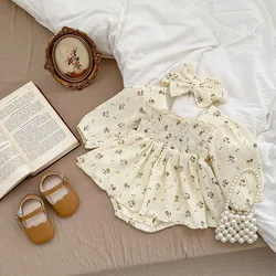 MILANCEL Body floral de lino para niña transpirable