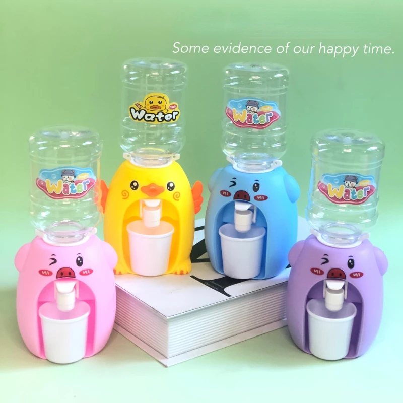Mini dispensador de agua doble para niños, juguete con taza bonita, regalo para niños, agua, jugo, leche, bebida, simulación, cerdo de dibujos animados, juguete de cocina - imagen 2