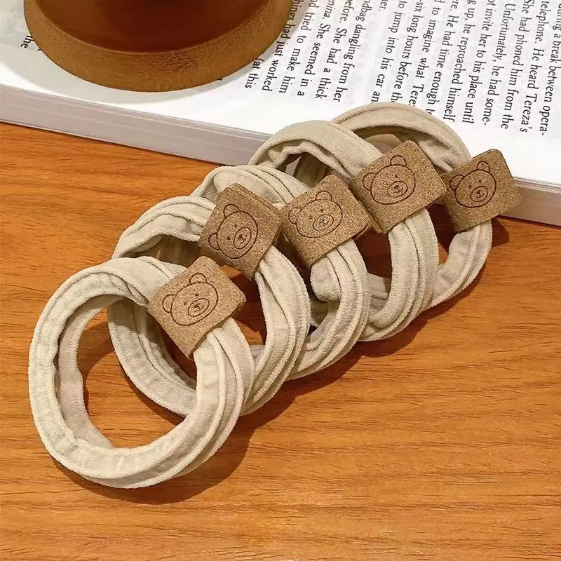 10 Uds. Diadema de oso bonito a la moda, banda de goma elástica alta, cuerda para el cabello para mujer, nueva banda para el cabello, tocado de bola duradero - imagen 3