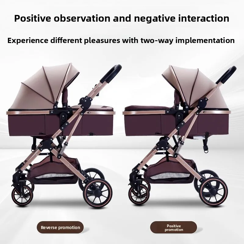 Cochecitos gemelos para sentarse y acostarse, paisaje alto plegable y ligero - imagen 2