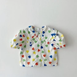 Camisa de algodón a cuadros con flores para niña - MILANCEL