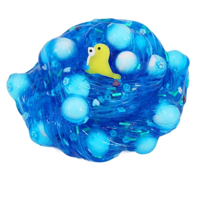 70ml Squishy Slime broma juguetes sensoriales océano tema sello medusas Pufferfish partículas grandes cristal barro juguete para aliviar el estrés regalo - imagen 4