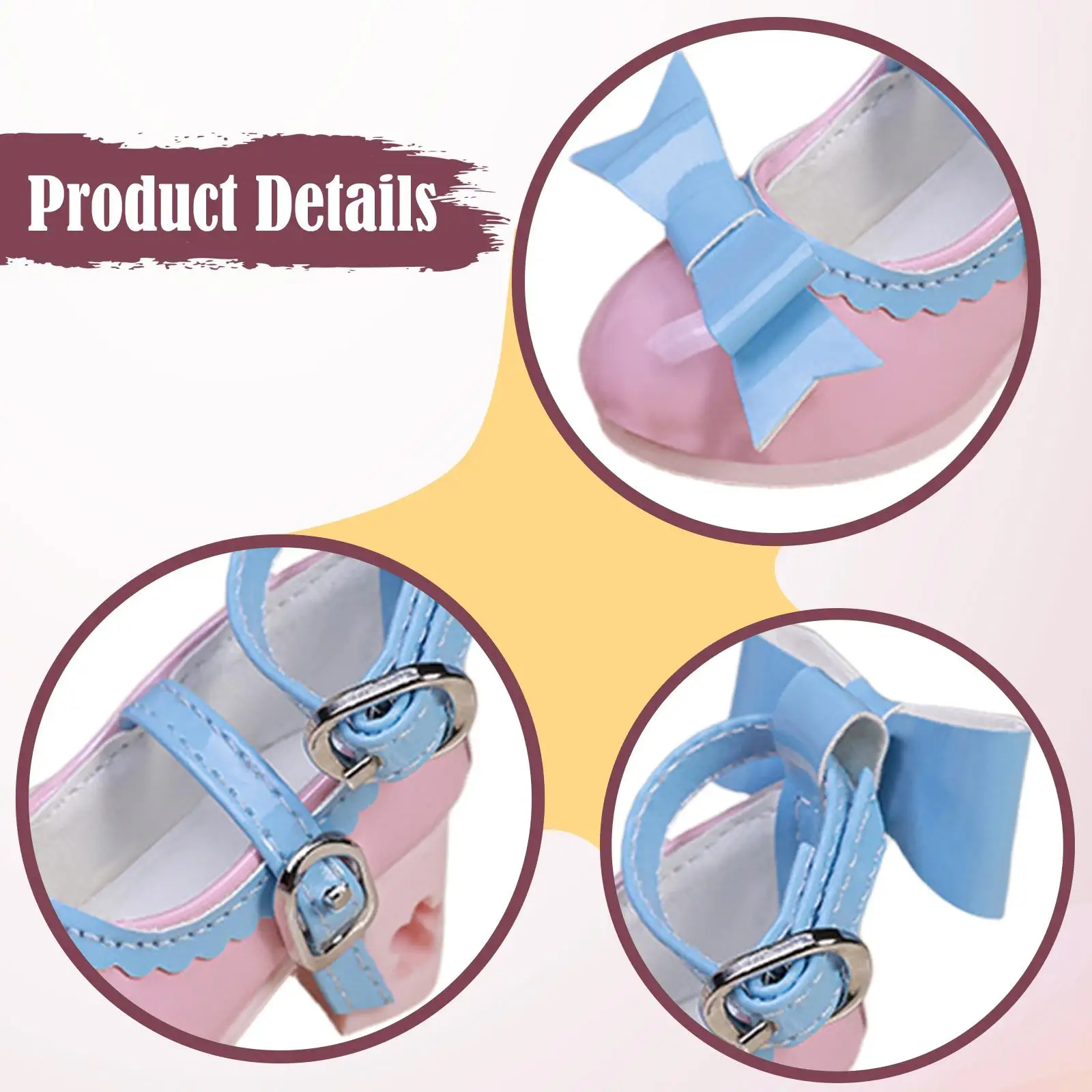 Zapatos de muñeca para baile con lazo y vestido, accesorios disfraz - imagen 5