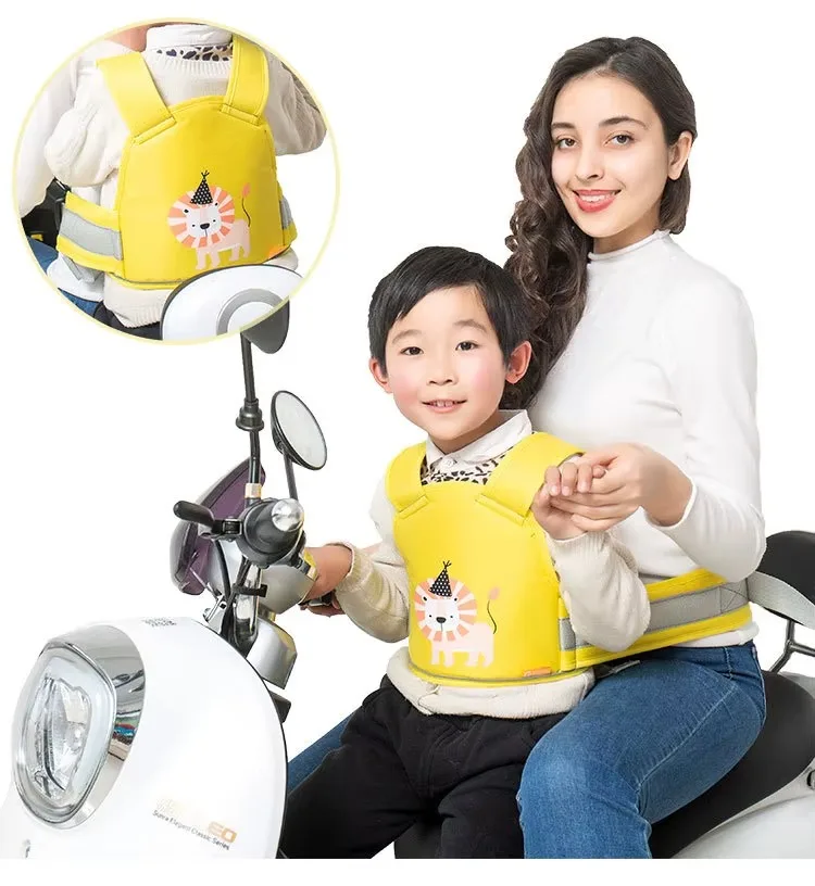 PANGDUBE Arnés de seguridad para niños, cinturón con correa ajustable para coche eléctrico, motocicleta, bicicleta, equipo de ciclismo anticaída para bebé, asiento para niños - imagen 5