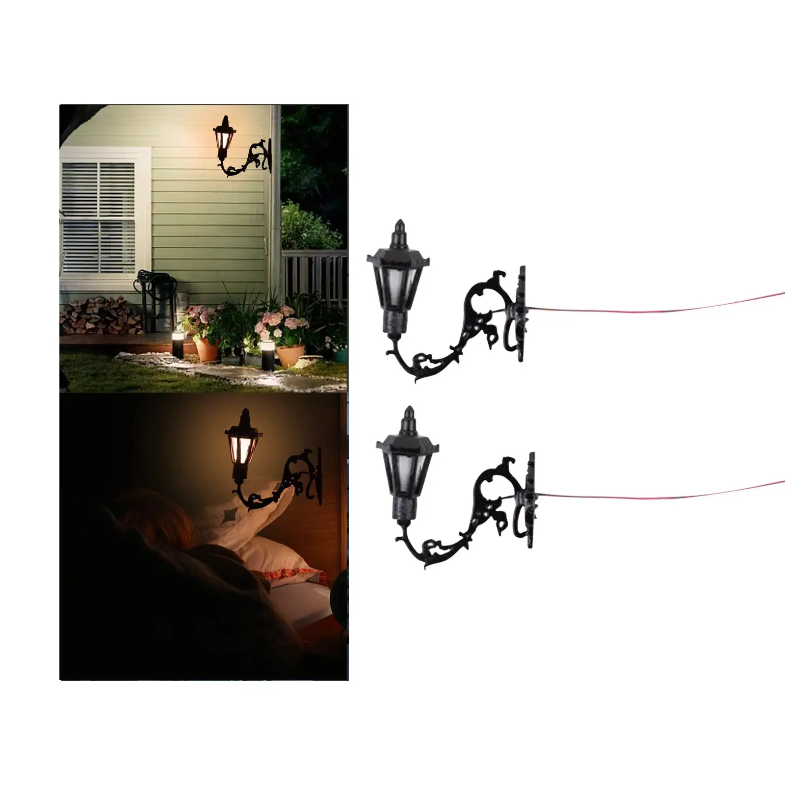 2x2x Mini Toy Lamp Toy Accessory 1:12 Scale Vintage Wall Lamp Models Furniture