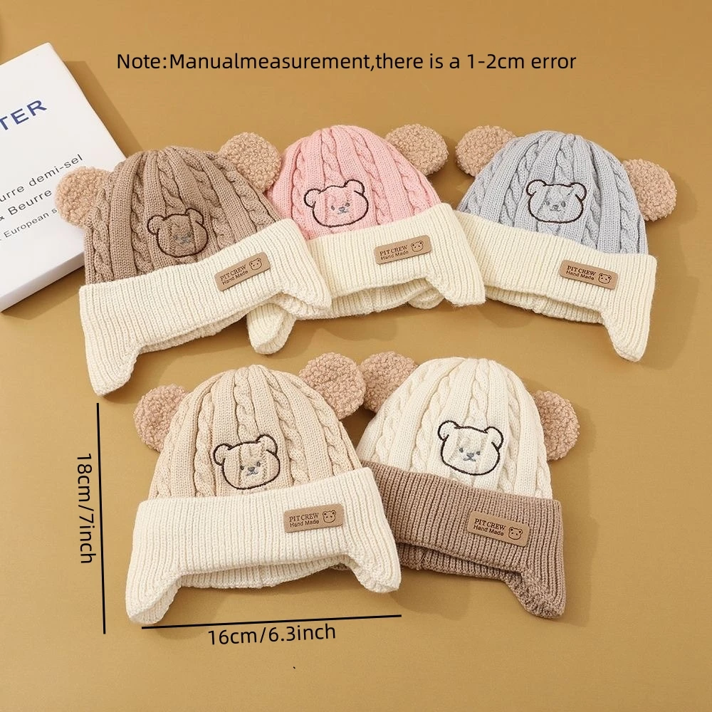 Gorro de bebé con orejeras de oso – Polar cálido para invierno - imagen 2