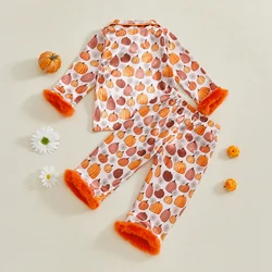 Pijama infantil Halloween estampado calabaza para niñas