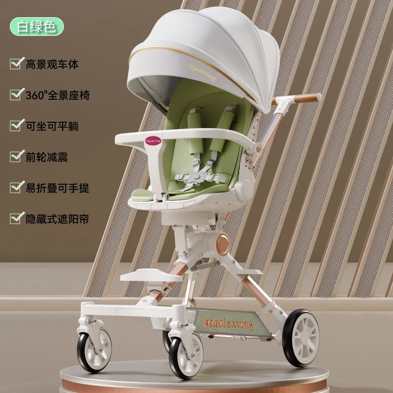 Baby Stroller Carriage Baby Walking Tool Lightweight High Landscape Baby Stroller Two-way One Click Folding Walking Cart - imagen 3