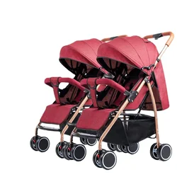Cochecito doble ligero reclinable separable – Plegable