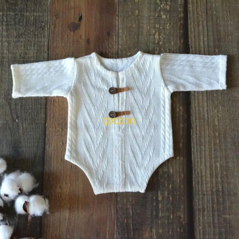 QX2D Cómodo mameluco punto accesorios fotografía bebé traje sesión fotos - imagen 2