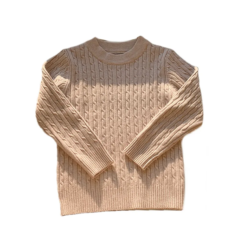 Suéter suelto de punto para niños, camisa Base de manga larga torcida, nuevo estilo de otoño, ropa interior de moda, Top con cuello tipo Polo para invierno - imagen 5