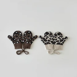 Guantes de invierno para bebé – Estampado leopardo antiviento