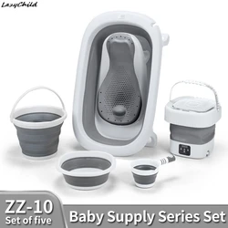 Lazychild Bañera plegable para bebé - Juego de baño infantil