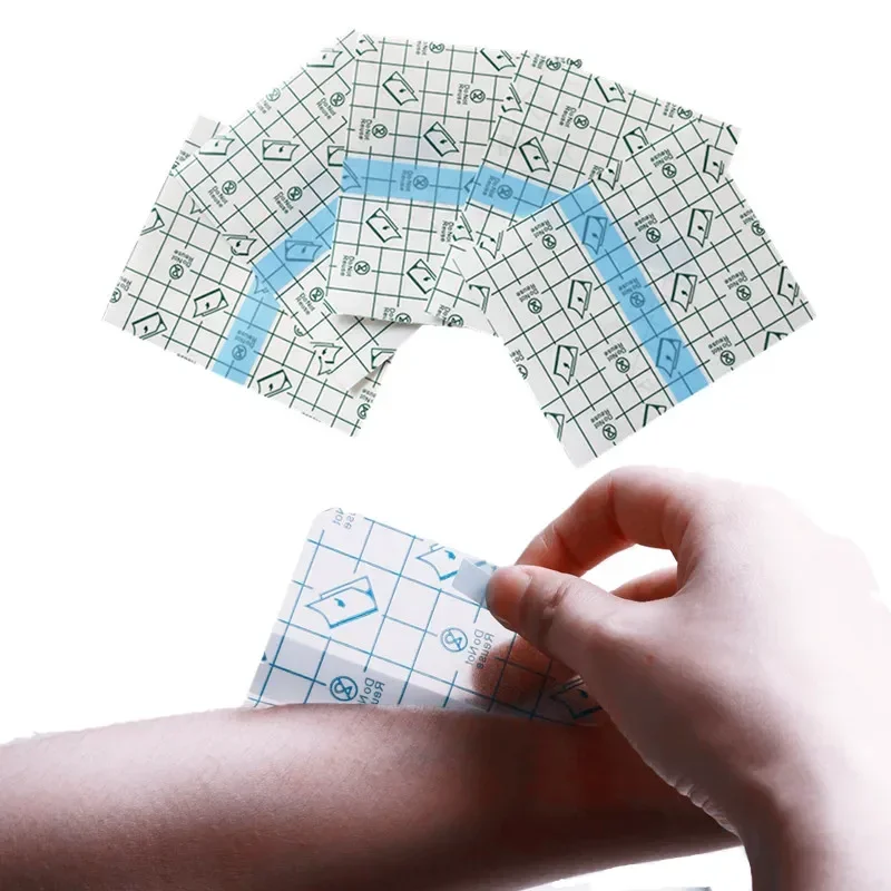 50 unids/set parche de película de PU cinta de piel inyección intravenosa Protector de heridas tirita transparente impermeable yesos de primeros auxilios - imagen 2