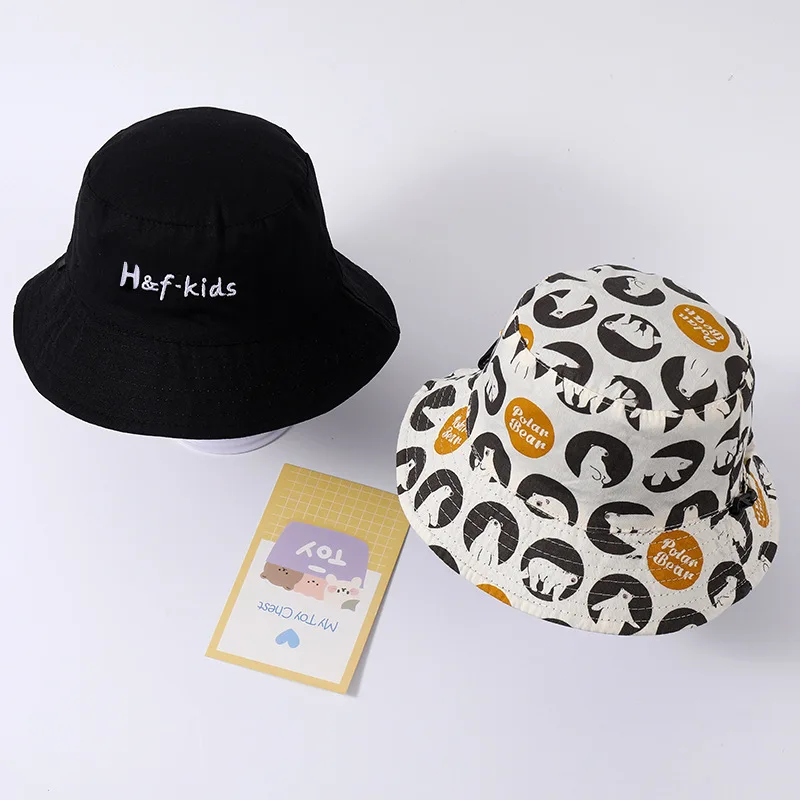 Sombrero reversible de algodón con protección solar para niños