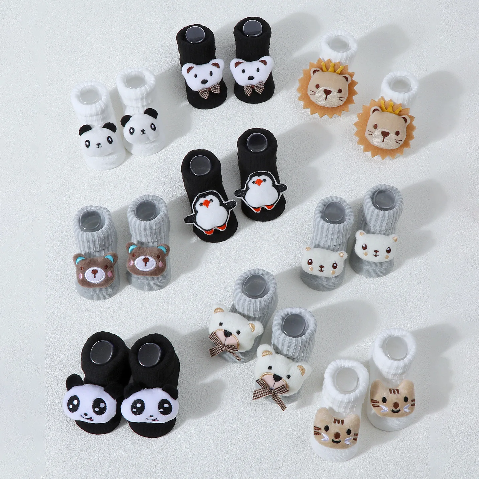 Calcetines antideslizantes con dibujo de oso para bebé – Suela suave para antes de caminar - imagen 4