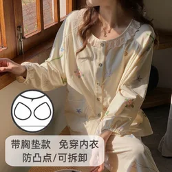 Pijama embarazo y posparto – Conjunto nursing algodón suave para casa