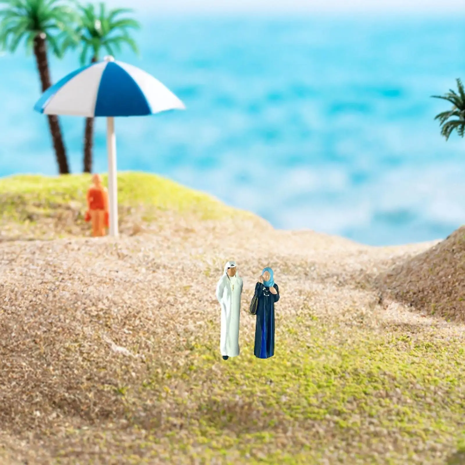 2x 1/64 Scale Miniature Figure Collection Movie Props Layout for DIY Scene Decor