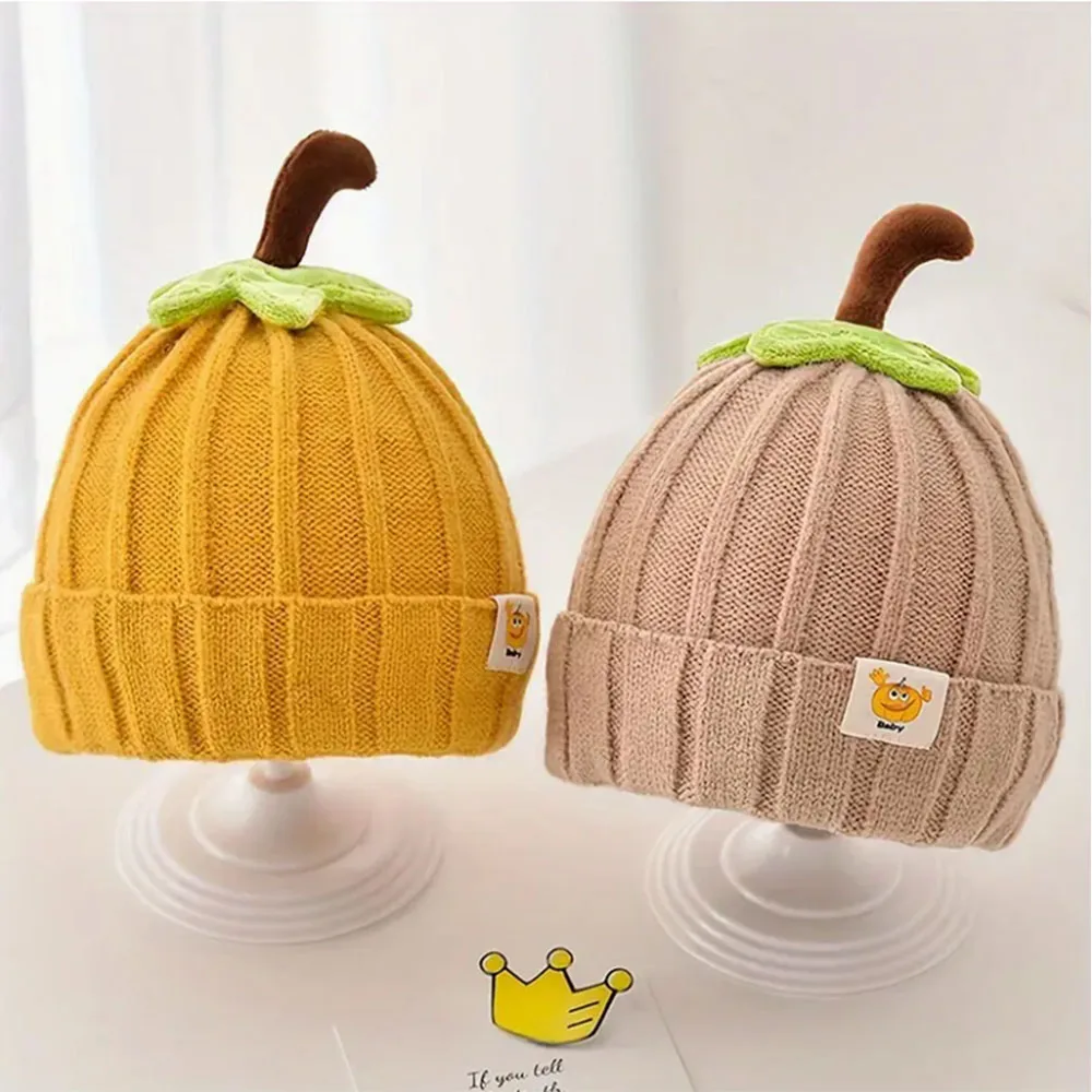 Gorro de calabaza para bebé de Halloween, gorro de calabaza para niños, bonito gorro tejido para recién nacido, gorro de Acción de Gracias para bebé (niño o niña) de 5 a 3 años - imagen 2