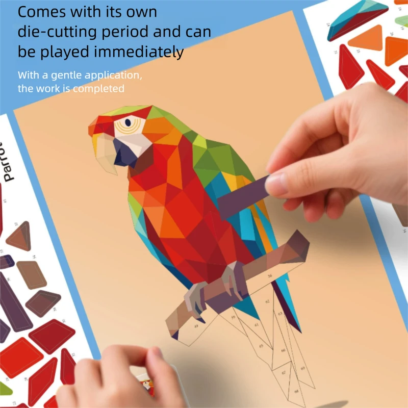 Libro pegatinas geométricas 3D animales – Juguete educativo niños - imagen 3