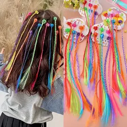 Trenza arcoíris con pinza para niñas – Postizo de pelo colorido