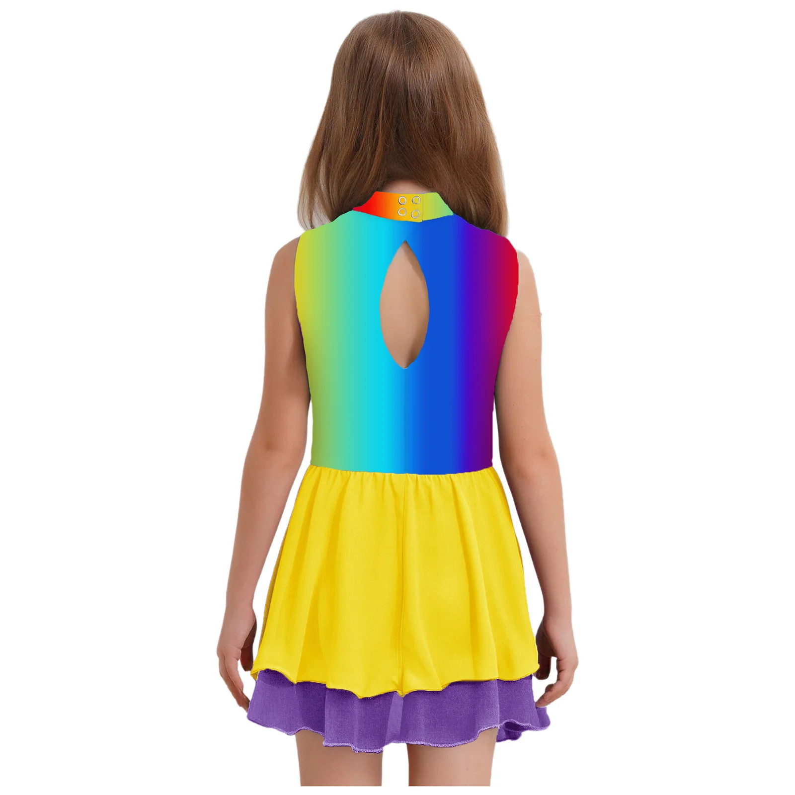 Vestido de baile de patinaje artístico para niñas, disfraz de bailarina, tutú de Ballet, ropa de gimnasia contemporánea moderna - imagen 5