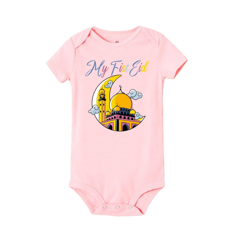 Mameluco de bebé My First Eid Ramadán, mono de manga corta para cuerpo infantil, ropa de Ramadán Eid para niños y niñas, traje de recuerdo musulmán islámico - imagen 3