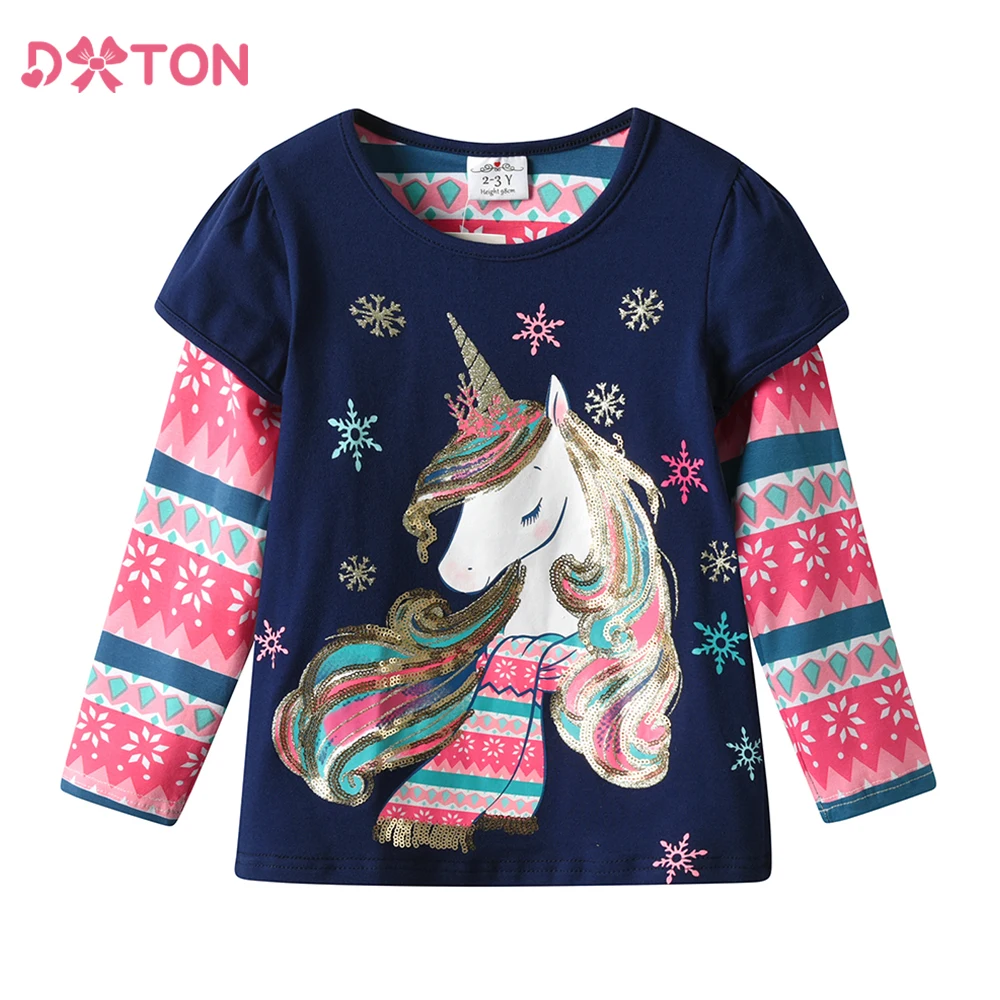 DXTON Camiseta rayas para niña – Ropa otoño cómoda - imagen 3