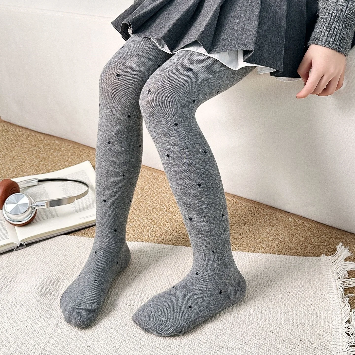 Medias vintage de algodón con lunares para niñas – Cómodas y suaves - imagen 5