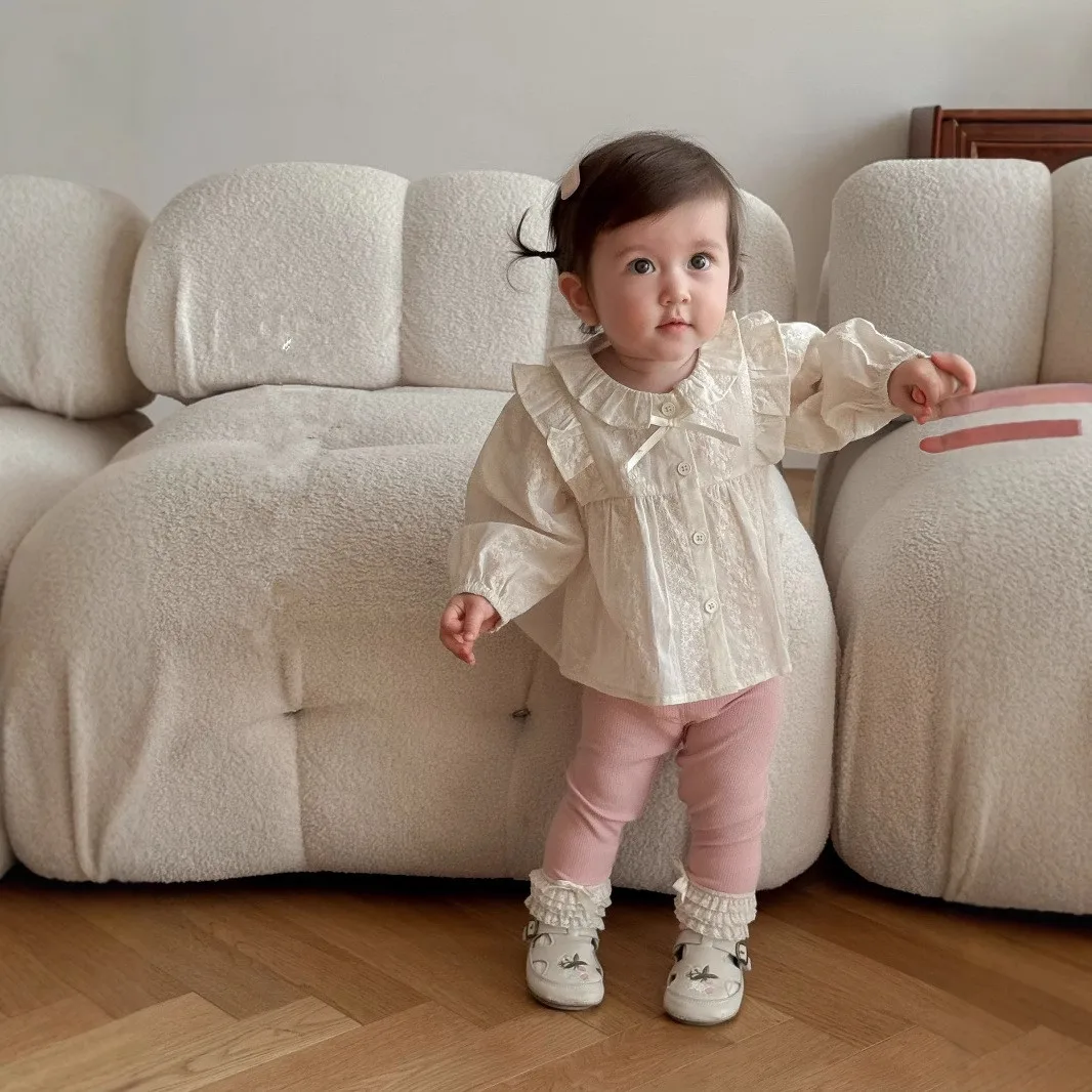 Blusa infantil floral de algodón cuello redondo - imagen 2