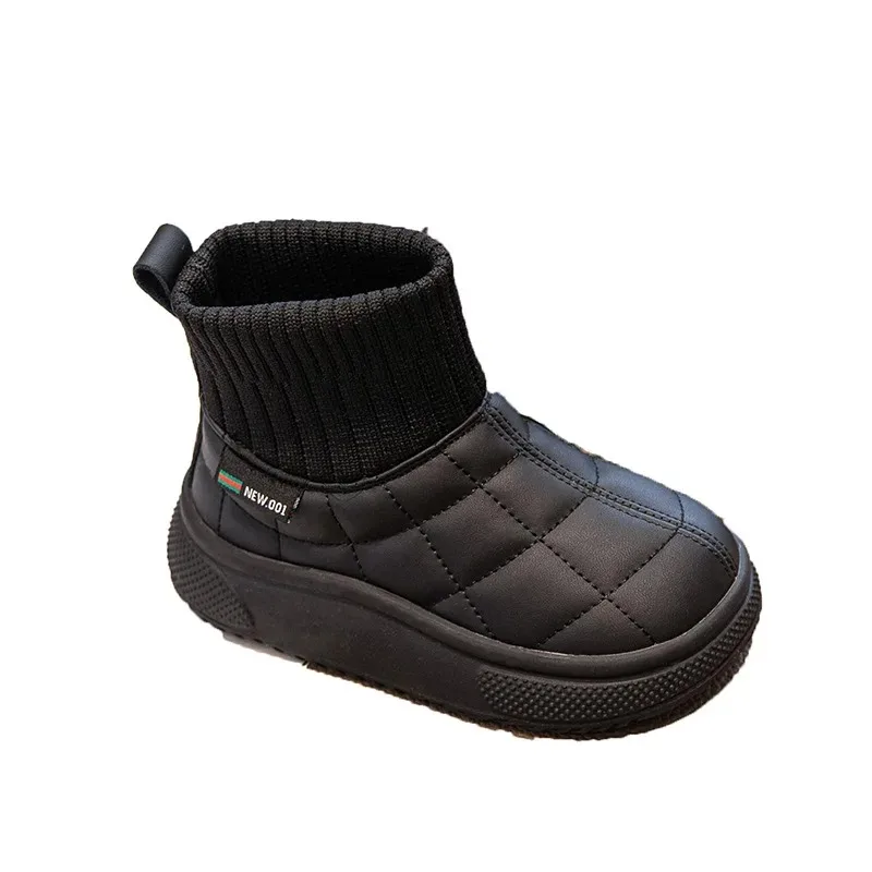 Bota de invierno para niños, novedad de 2025, bota Retro plana y cálida para bebé, bota informal a la moda para niñas, botas de nieve de terciopelo antideslizantes, botas cortas de otoño - imagen 5