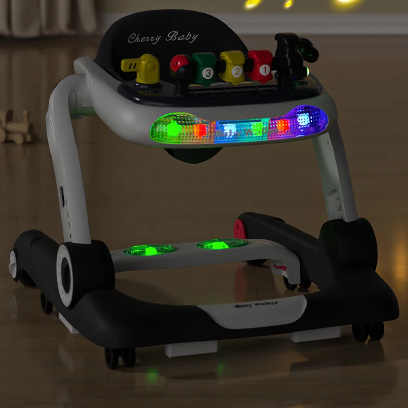 Andador de bebé antivuelco multifunción 3 en 1, carrito de empuje con juguetes, andador de actividades para bebé plegable y ajustable - imagen 4