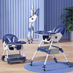 Asiento convertible para niños que ahorra espacio: silla de altura ajustable acolchada suave con diseño plegable para el hogar/viajes