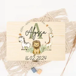 Caja recuerdos bebé personalizada con nombre grabado