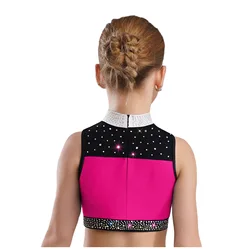 Chaleco de ballet con diamantes para niñas