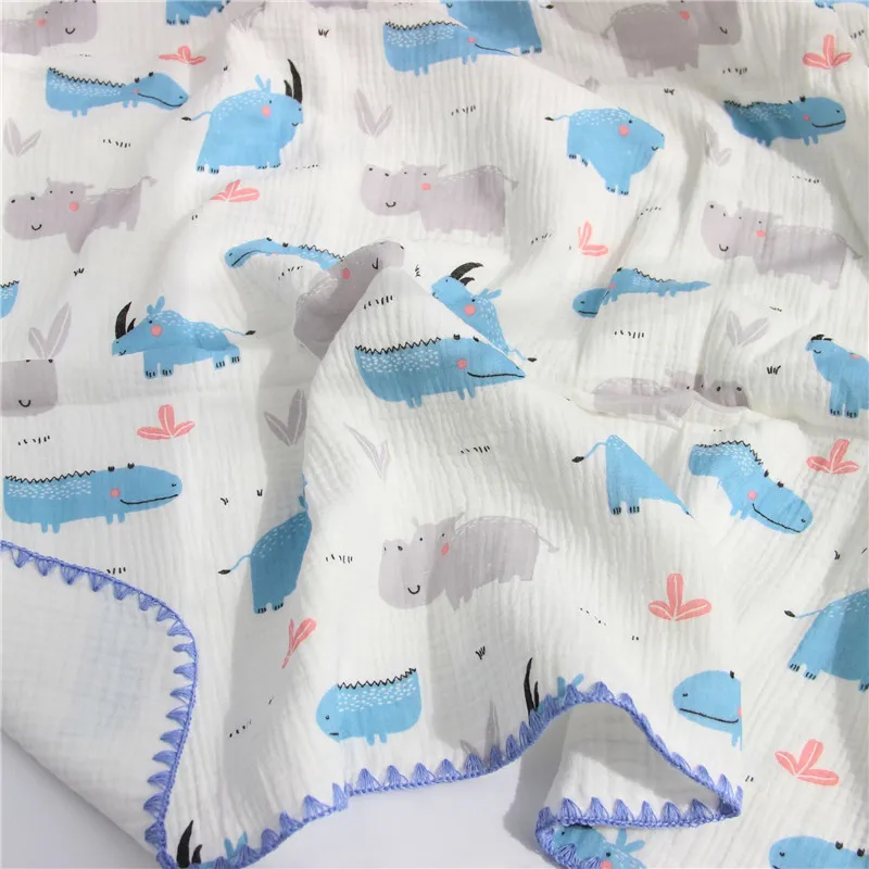 Manta muselina de algodón para bebé con estampado oso y cebra - imagen 5