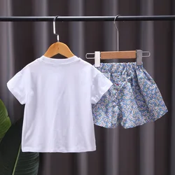 Conjunto verano algodón para bebé y niña: camiseta con shorts