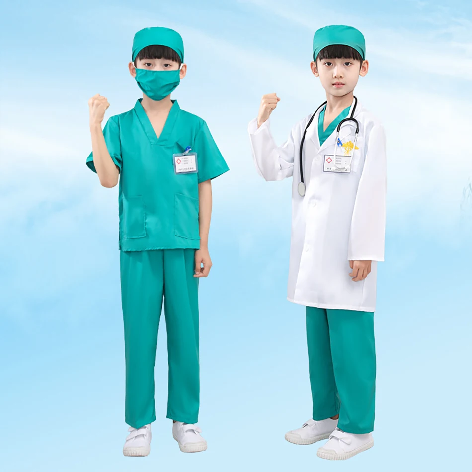 Disfraz de médico infantil para niño con bata y gorro - imagen 3