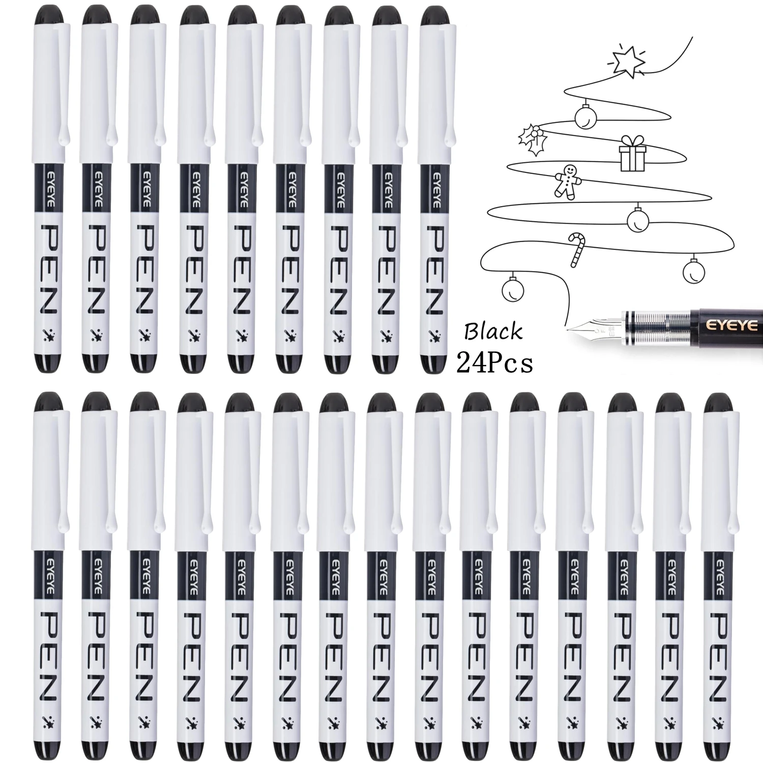 24Pcs Black Ink