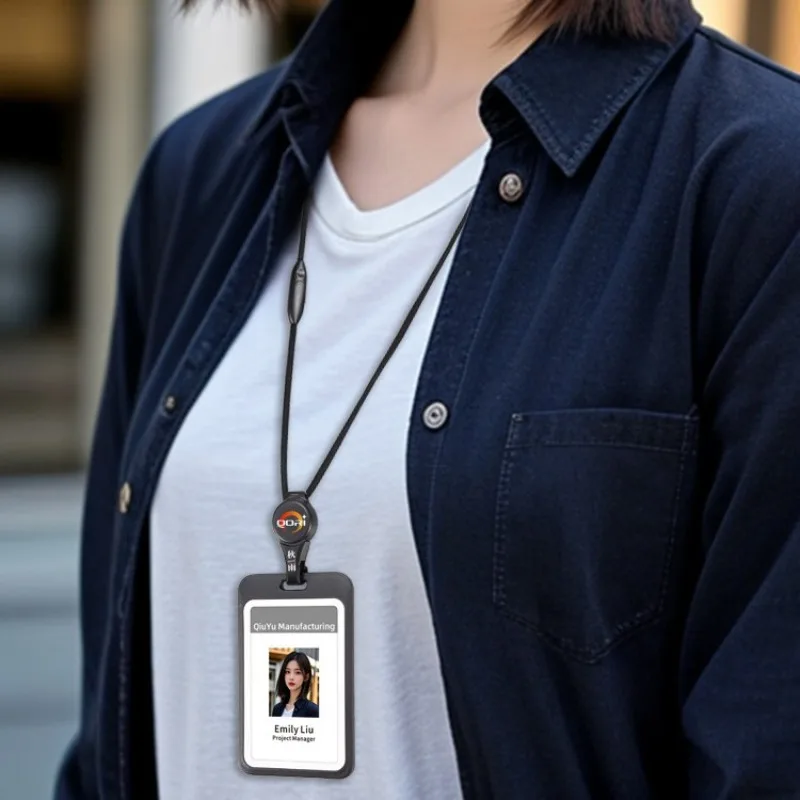 Carrete de insignia retráctil transparente con cordón, soporte de credencial de identificación extraíble para accesorios de trabajo de enfermera