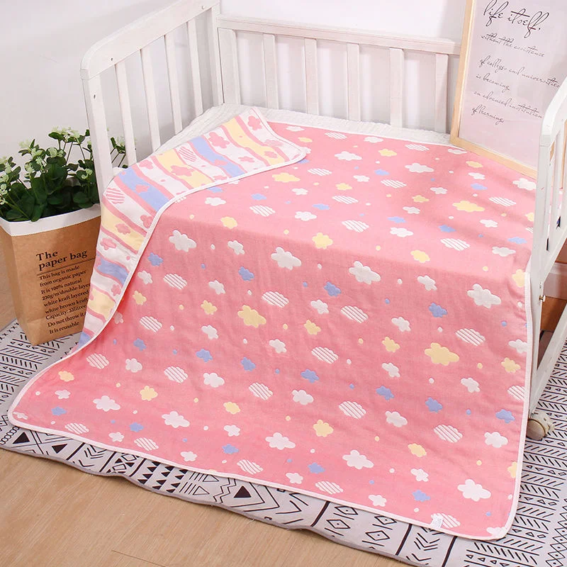 Toalla de baño de gasa de 3 capas para bebé, toalla de algodón puro de verano, manta para siesta para niños, manta fresca de verano, manta de hilo de algodón de 80-110CM