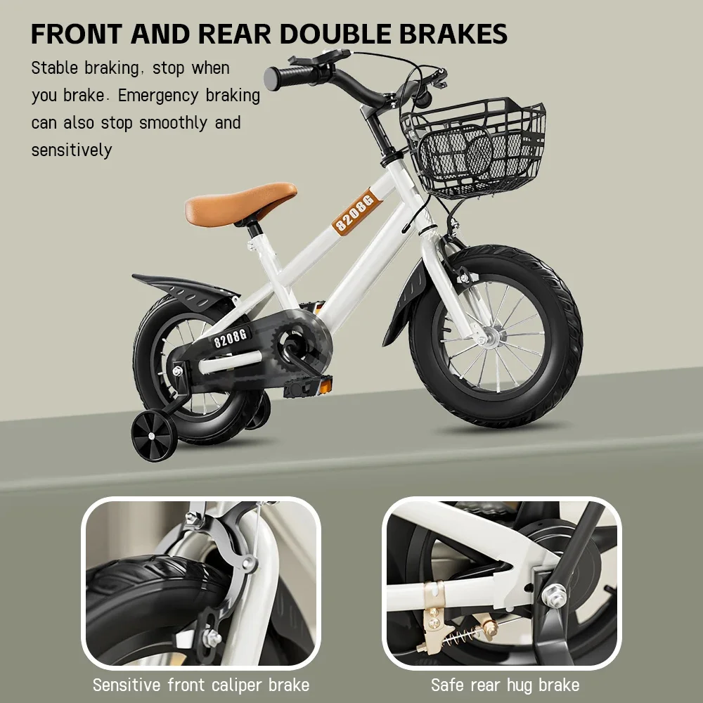 Flash Bicicleta infantil con ruedas entrenamiento y cesta – Freno doble - imagen 5