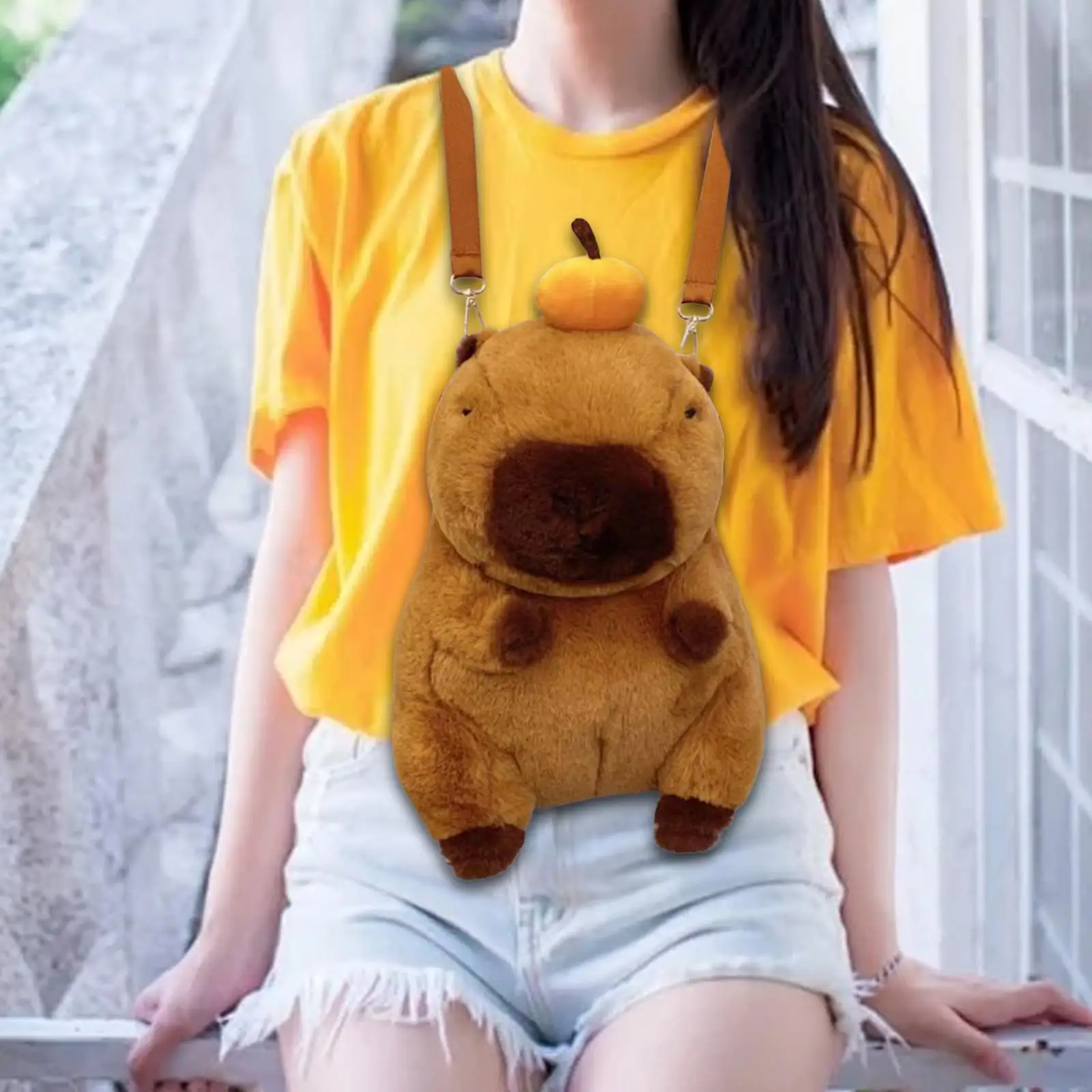 Capybara Backpack Creative Toy Bag Fashion Lightweight Cute Cartoon Backpack for Shopping Men Women Travel Adult Indoor Outdoor