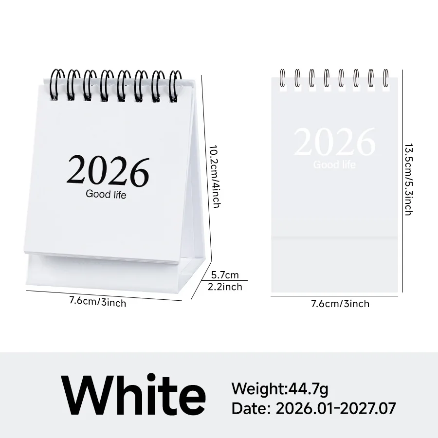 Mini calendario para 2026, adorno de escritorio Morandi, libro de plan de calendario de bobina creativo - imagen 2