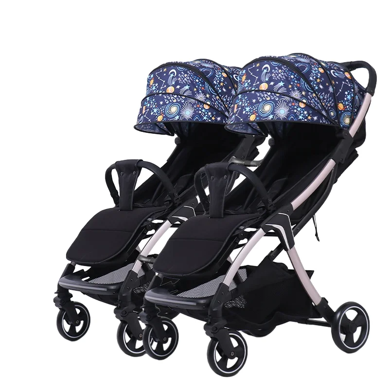 Cochecito doble pequeño con paraguas barato para niños, enlace desmontable para recién nacidos, para 0-3 años - imagen 2
