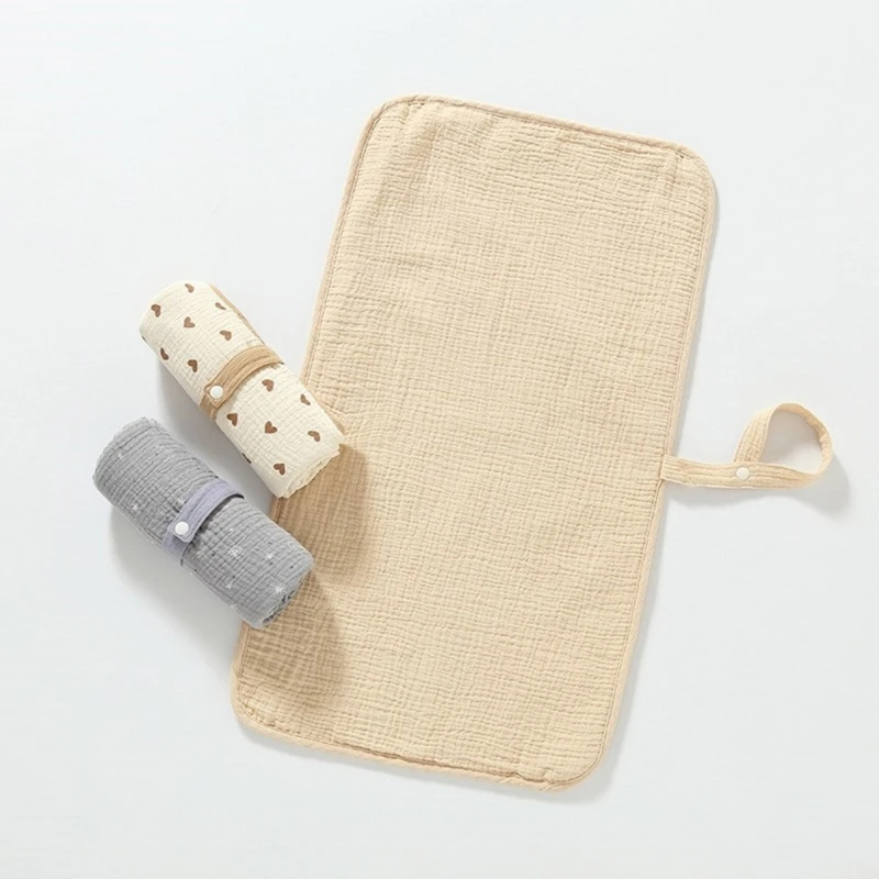 Cambiador de pañales de algodón para bebé, 2 piezas, impermeable, doble capa, transpirable, portátil, recién nacido - imagen 3